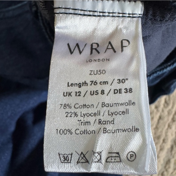 Wrap London wide leg soft jeans high rise tailored pleated ZU50 size 8 - Picture 5 of 13